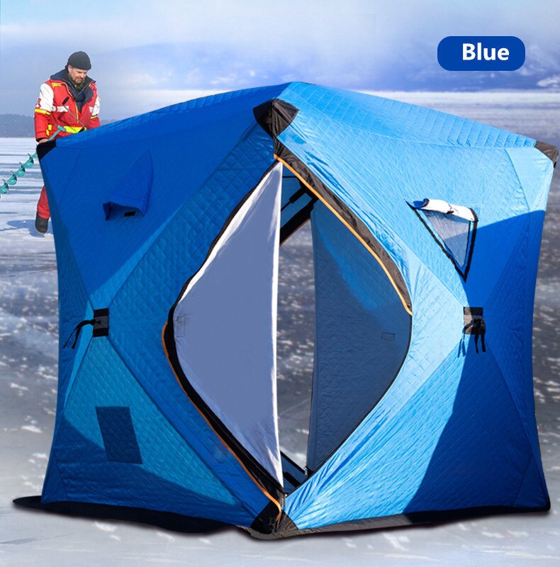 Cheap Goat Tents Large Space Thicken Three Layers Cotton Warm Keeping Winter Ice Fishing Tent Windproof Waterproof Anti snow Camping Fishing Tent Tents 